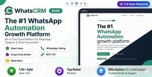 WhatsCRM - Chatbot, Flow Builder, API Access, WhatsApp CRM SAAS System